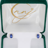 Suriya | AA Tanzanite Earrings Oval 6x4mm, Solid 14K Gold Solitaire Studs, Natural Tanzanite Jewelry, December Birthstone Gift, Yellow White Rose Gold