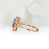 Jovana Solid 14k Gold  Aquamarine Ring with Natural Diamonds Accents, Oval 9x7mm