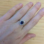 Nazriya 14K Yellow Gold 1.36cts Ceylon Sapphire Diamond Ring | Oval 8x6mm