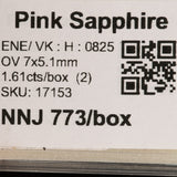 0.72 carat natural pink sapphire oval 7x5.1mm loose gemstone – view 2