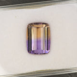 Natural Earth Mined Ametrine Cushion Cut Loose Gemstone – Bi-Color Purple & Golden Quartz, 16x12mm 10.88ct Collector Gem