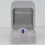 platinum ceylon sapphire ring