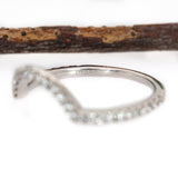 Enid 14K Solid White Gold Diamond Band | Stackable Ring