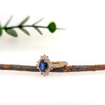 Nazriya 14K Yellow Gold 1.36cts Ceylon Sapphire Diamond Ring | Oval 8x6mm
