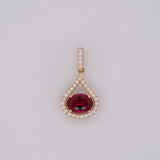 Ridhima 1Ct Rubellite Tourmaline Pendant with Natural Diamond Accents in Solid 14K Gold:  Elegant Pink Gemstone Pendant