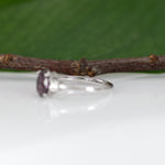 14K white gold purple spinel ring with diamond accents