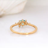 Kavya 14K Yellow Gold Afghan Paraiba Color Tourmaline Diamond Ring | 4.8mm