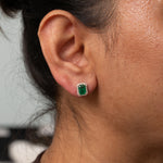 14K yellow gold zambian emerald earrings
