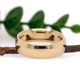 7mm Half Round Comfort Fit Wedding Band: Solid 14k Yellow Gold