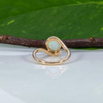 14K yellow gold Ethiopian opal cabochon ring