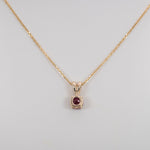 14K yellow gold rhodolite garnet pendant