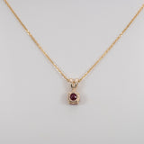 14K yellow gold rhodolite garnet pendant