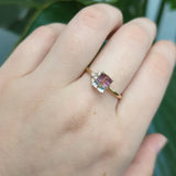 Varu 14K Yellow Gold Bi-Color Tourmaline and Diamond Ring | EM 6.4x5mm