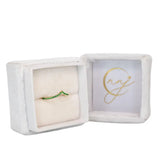 Tsavorite Chevron Band – Natural Gemstone: 14K Gold, Delicate Stackable Band