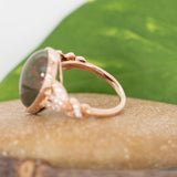 Briar Solid 14K Gold Ethiopian Black Opal Ring with Natural Diamonds Accents