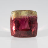Natural Bi-Color Tourmaline 11.12ct Cushion 13mm – Untreated Loose Gemstone for Ring, Pendant & Jewelry Making – One Stone