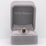 Elegant 2Ct Purple Spinel Ring in Solid 14K Gold with Earth Mined Diamond Accents, Oval 8x6.5mm