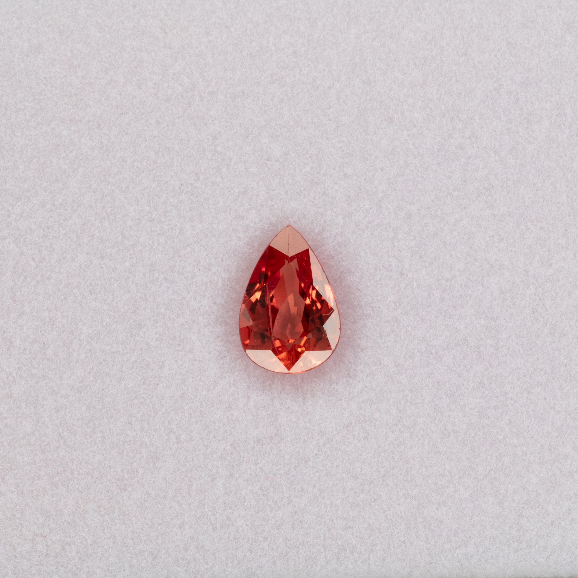1.12 carat natural padparadscha sapphire, pear 8x5.4mm pink-orange loose gemstone