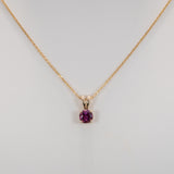 14K yellow gold rhodolite garnet pendant