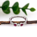 Sejal 14K White Gold Ruby and Diamond Ring