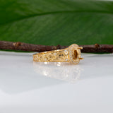 18K yellow gold diamond semi-mount ring setting