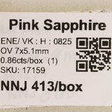 0.86 carat natural pink sapphire oval 7x5.1mm loose gemstone – view 2