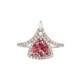 Lily 14k White Gold Pink Tourmaline and Natural Diamond Ring | TR 8mm