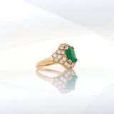 GIA Certified 2.0cts Colombian Emerald Diamond Ring in 14K Gold | Emerald Cut 9X7mm