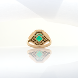 GIA Certified 2.0cts Colombian Emerald Diamond Ring in 14K Gold | Emerald Cut 9X7mm