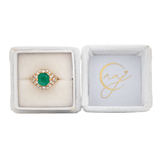 GIA Certified 2.0cts Colombian Emerald Diamond Ring in 14K Gold | Emerald Cut 9X7mm