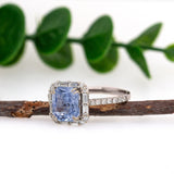 Kiara 14K White Gold Ceylon Cornflower Blue Sapphire and Diamond Ring