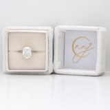 5Ct lab diamond Ring with Sapphire Accent and Lab Diamonds Halo: Solid 14K Gold