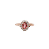 Henna 14K Rose Gold 1.19cts Padparadscha Sapphire Diamond Ring | Oval 6X4.5mm