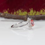 14K white gold padparadscha sapphire ring