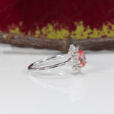 14K white gold padparadscha sapphire ring