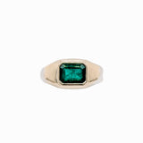 1.5ct Zambian Emerald Solitaire Ring in Solid 14K Yellow Gold | EM 8x6mm