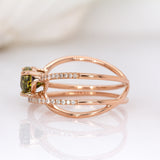 Aditi 14K Rose Gold Sphene and Natural Diamonds Ring | Pear Shape 8x6mm