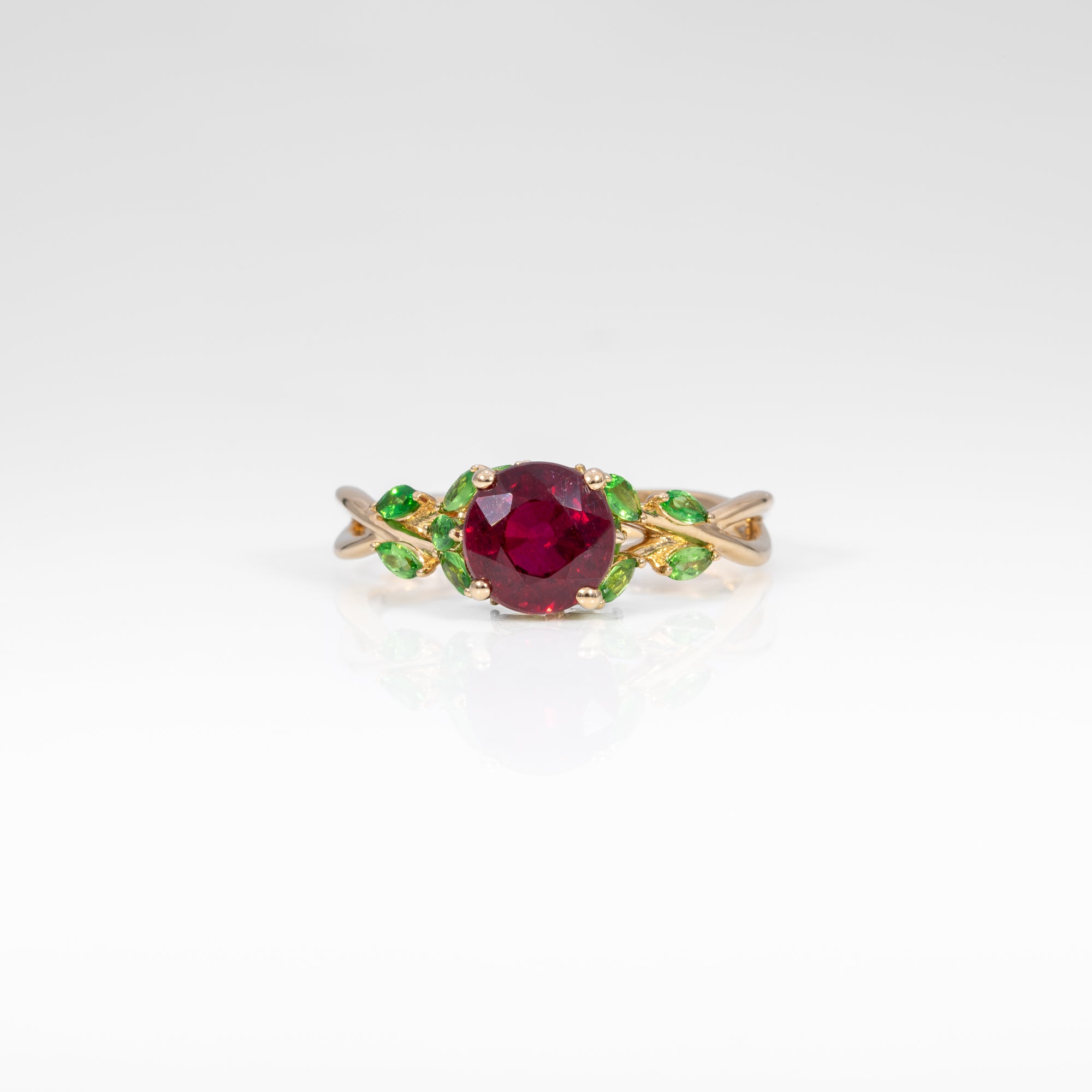 14K yellow gold madagascar ruby ring