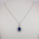 14K white gold tanzanite pendant