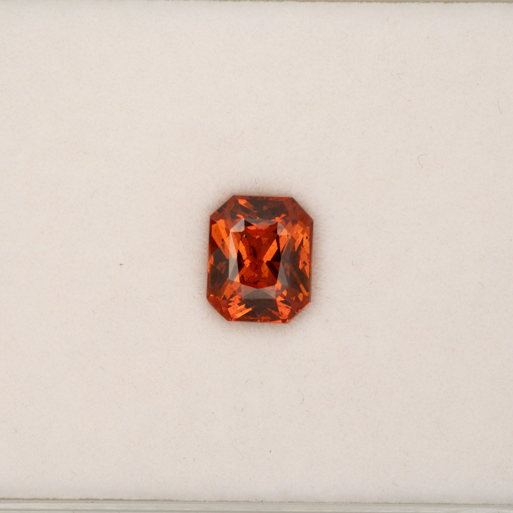 2.72ct Spessartite Garnet emerald cut 9x6mm loose orange gemstone