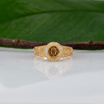 18K yellow gold diamond semi-mount ring setting