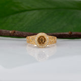 18K yellow gold diamond semi-mount ring setting