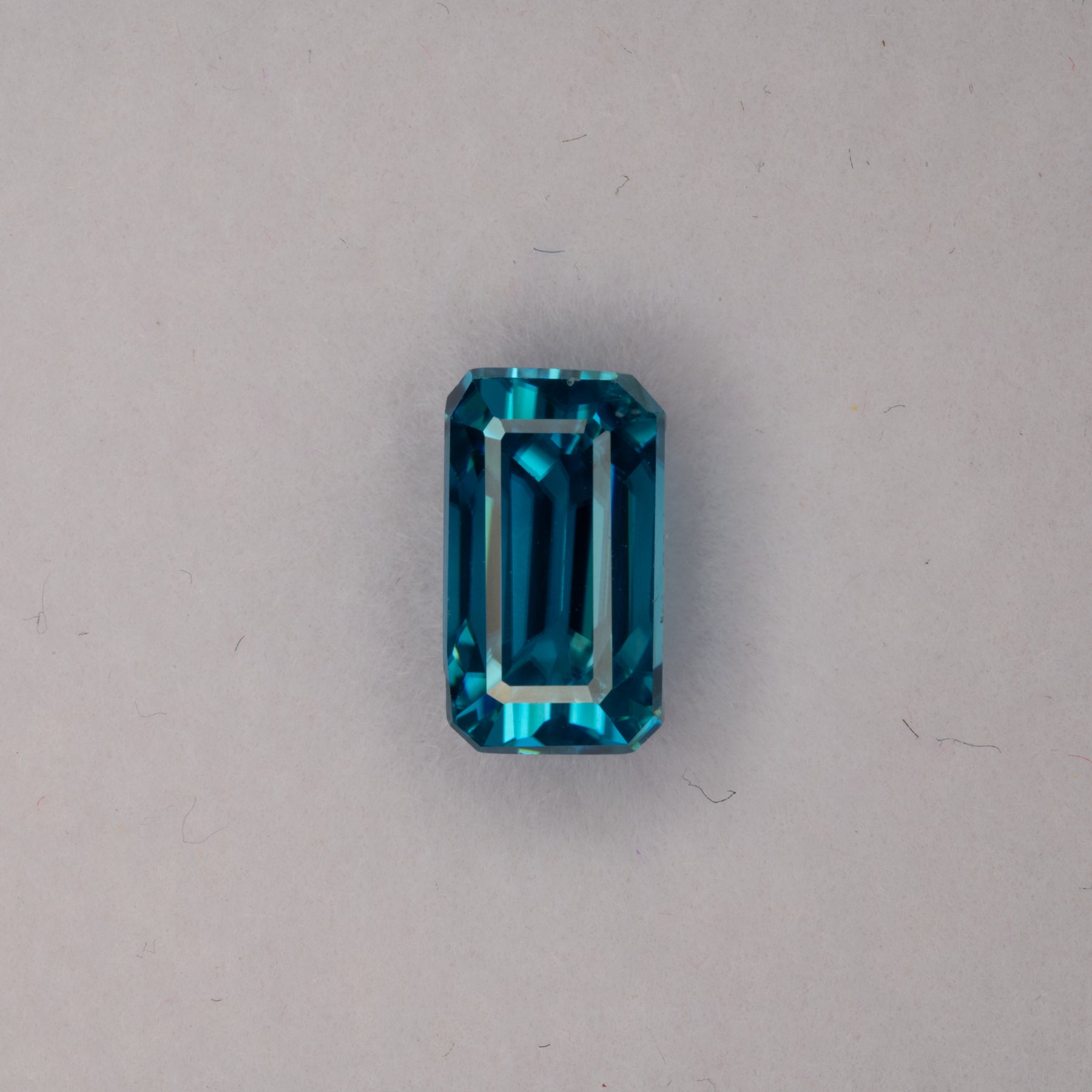 natural cambodian blue zircon emerald cut loose gemstone