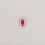 0.48 carat natural padparadscha sapphire, emerald cut 4.8x3.2mm pink-orange loose gemstone