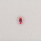 0.48 carat natural padparadscha sapphire, emerald cut 4.8x3.2mm pink-orange loose gemstone
