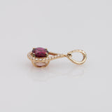 Ridhima 1Ct Rubellite Tourmaline Pendant with Natural Diamond Accents in Solid 14K Gold:  Elegant Pink Gemstone Pendant
