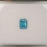 natural cambodian blue zircon emerald cut loose gemstone