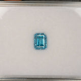 natural cambodian blue zircon emerald cut loose gemstone