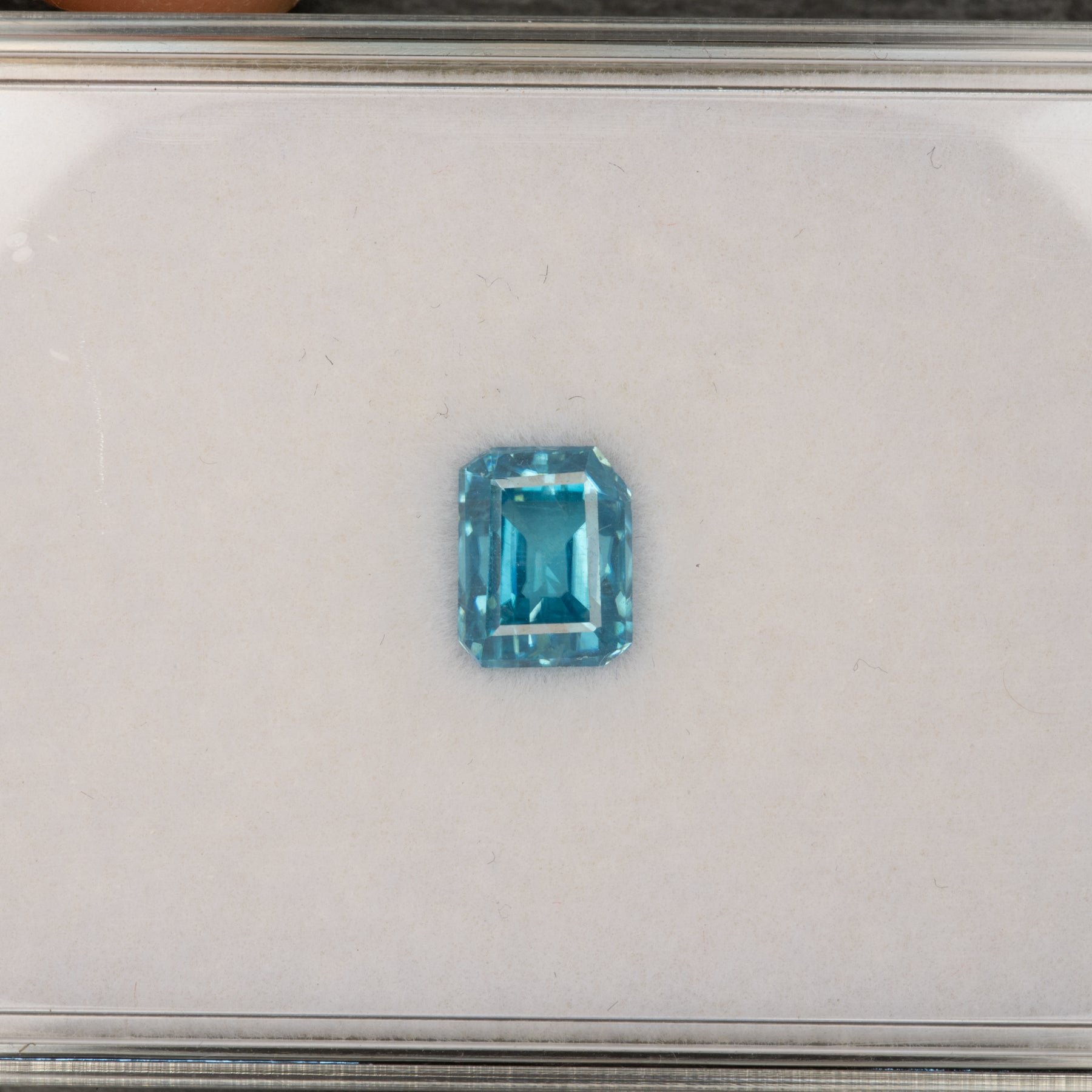 natural cambodian blue zircon emerald cut loose gemstone