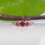 14K yellow gold rubellite tourmaline ring
